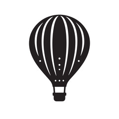 Obraz premium Hot air ballon vector silhouette. Hot air ballon logo, icon design. Hot air ballon illustration.