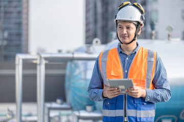 Professional HVAC Engineer and Technician at Work