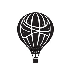Naklejka premium Hot air ballon vector silhouette. Hot air ballon logo, icon design. Hot air ballon illustration.