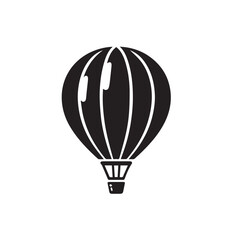 Naklejka premium Hot air ballon vector silhouette. Hot air ballon logo, icon design. Hot air ballon illustration.
