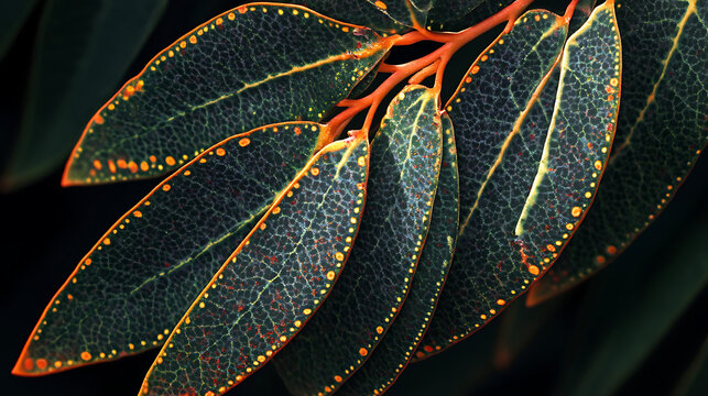 A close-up of the intricate patterns on the leaves of a native Australian grevillea plant in a suburban garden