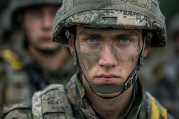Fototapeta premium Special forces soldier in full uniform AI generated image