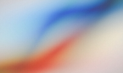 Abstract red orange blue retro color grainy noisy gradient texture backdrop design. Vibrant colors wave line soft gradient grainy web banner and poster. Noise texture effect