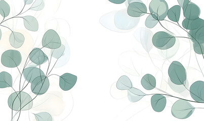 2D illustrator doodle-style floral and leaf graphics on a white background or wallpaper