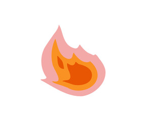 The fire is drawn in a flat style. Hand drawn vector illustration