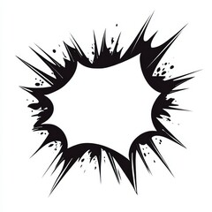 Material for illustration | Simple monochrome explosion balloon isolation