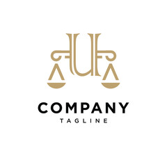Letter U law Justice Scale Logo icon vector