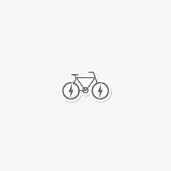 Naklejka premium E bike icon sticker isolated on gray background