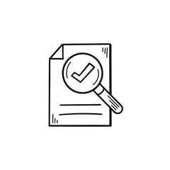 Hand drawn memo paper sheet icon in flat style. Checklist vector illustration on isolated background. To do list sign business concept.