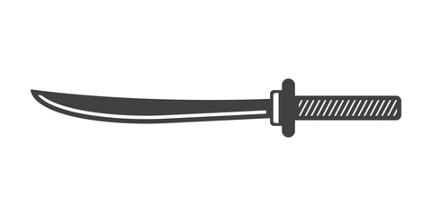Old medieval sword icon in flat style. Weapon vector illustration on isolated background. Razor blade sign business concept.