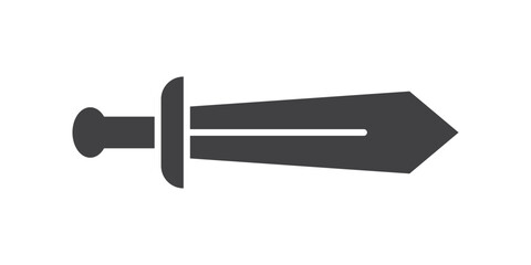 Old medieval sword icon in flat style. Weapon vector illustration on isolated background. Razor blade sign business concept.