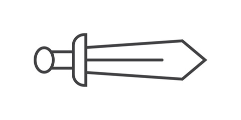 Old medieval sword icon in flat style. Weapon vector illustration on isolated background. Razor blade sign business concept.
