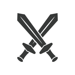 Old medieval sword icon in flat style. Weapon vector illustration on isolated background. Razor blade sign business concept.
