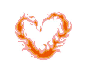 The fire is drawn in a flat style. Hand drawn vector illustration