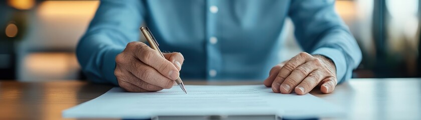 Lawyer signing a contract with legal documents spread on the desk, symbolizing obligation and law contract obligation, legal responsibility, paperwork
