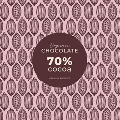 Cocoa bean illustration. Vintage style design template. chocolate cocoa beans. Vector illustration