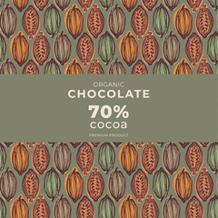 Cocoa bean illustration. Vintage style design template. chocolate cocoa beans. Vector illustration