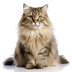 Obraz premium German Longhair cat with white background
