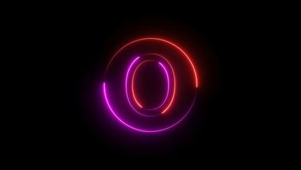 Neon Red and Purple Color Glowing Letter Illustration.