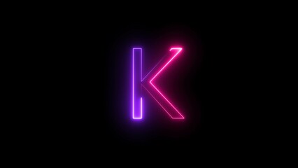 Glowing Neon Letter Sign Illustration.