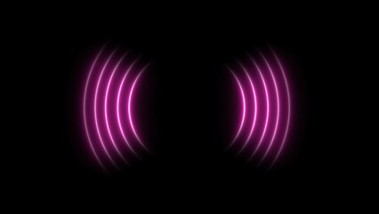 Neon Glow Radio Wave Illustration Background.