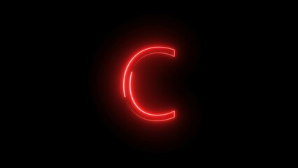 Glowing Neon Letter Sign Illustration.