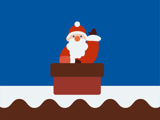 煙突に入るサンタクロース