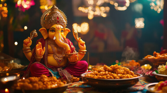 beautiful statue of lord ganesha