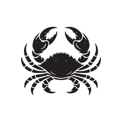 Crab vector silhouette. Crab logo, icon design. Crab illustration black and white.