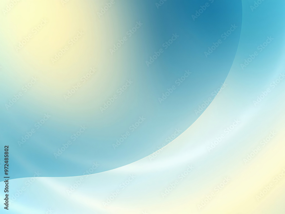 Poster a soft and calming abstract background featuring gentle gradients of blue and yellow hues, creating 