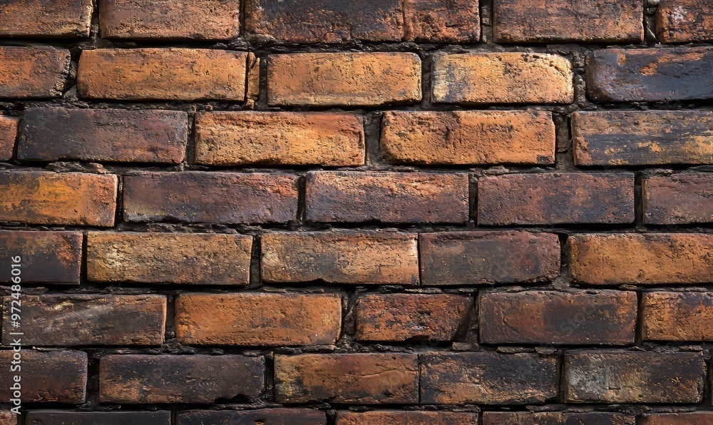 Poster close-up of a brick wall texture background for studio shots and architectural details generative ai