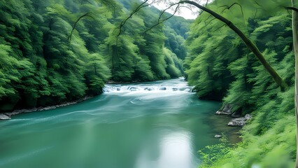 waterfall in the mountains