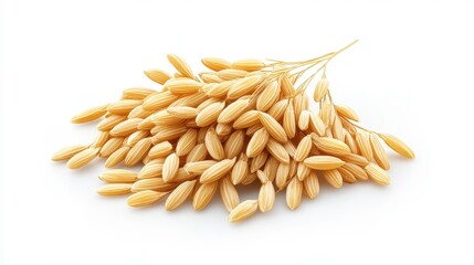 Obraz premium Rice grains clipart, element, 3D illustration, realistic, isolated on white background