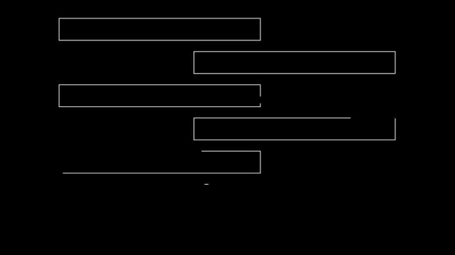 HUD frame element animation. White  on a black background 4K video