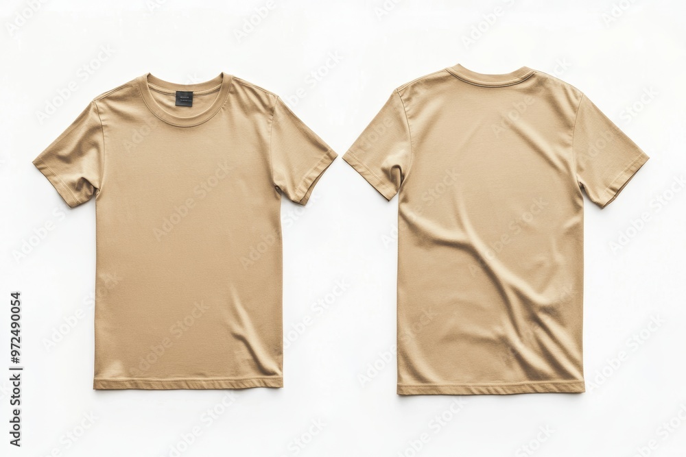 Poster blank t-shirts mockups on white background for design and branding generative ai