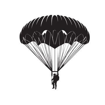 Parachuters silhouette vector. Parachuters logo, icon vector design isolated on white background.