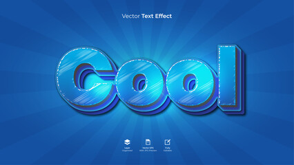 Cool editable 3d text effect template vector typography design