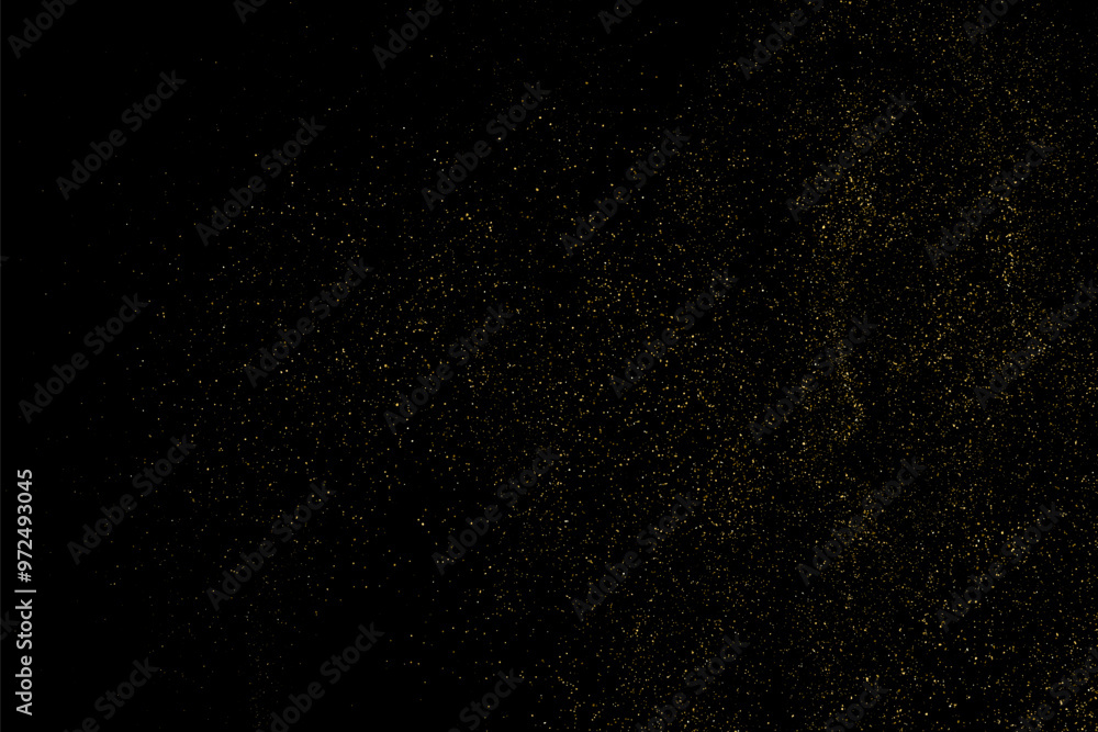 Wall mural Gold Glitter Texture Isolated on Black Background. Golden stardust. Amber Particles Color. Golden Rain. Vector Illustration, Eps 10.