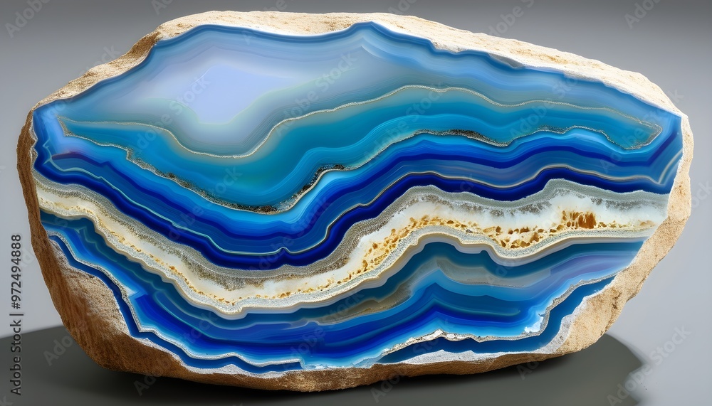 Wall mural elegant surface of gradient agate showcasing natural rock patterns and vibrant color transitions