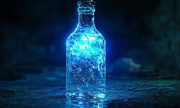 Mystical Blue Potion Bottle