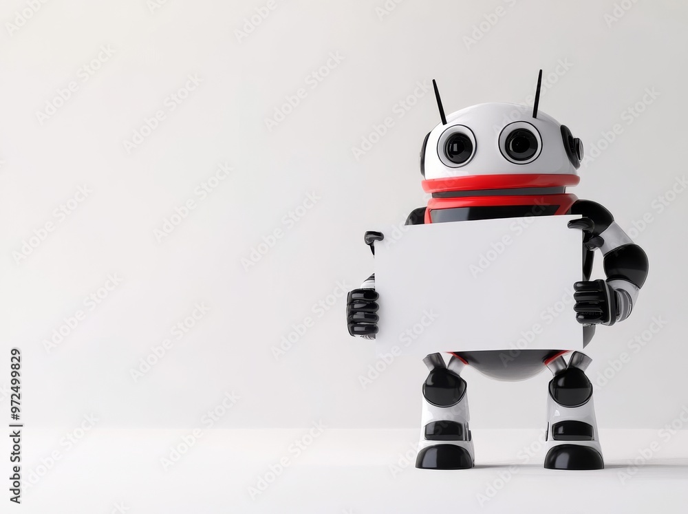 Aufkleber the robot is a cute stock image with a blank space