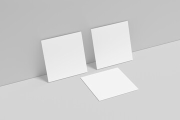 3D Illustration of blank Square Flyer Mock-up