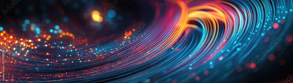 Poster vibrant abstract swirl of colors and lights, creating a captivating motion effect that inspires crea
