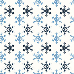 Christmas seamless pattern with snowflakes. Winter background. Vector illustration