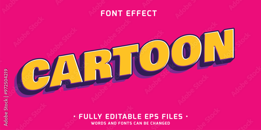 Poster bold and simple 3d text effect in vibrant color and shear effect