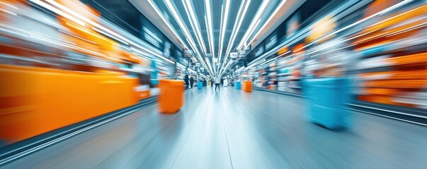 Black Friday sale rush, shoppers grabbing discounted items in a blur of motion, intense dynamic colors, discount shopping, consumer market