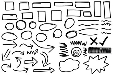 Hand drawn scribbles doodles design element