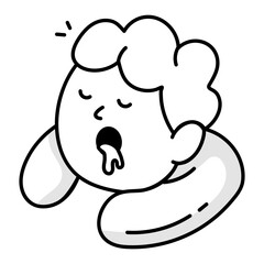Neck pillow icon in sketchy style 