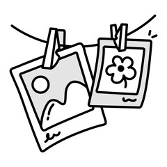 Travel memories icon in drawing style 