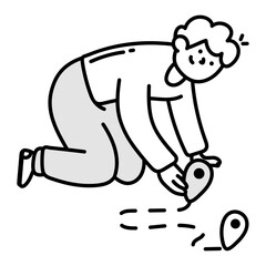 Travel journey icon in sketchy style